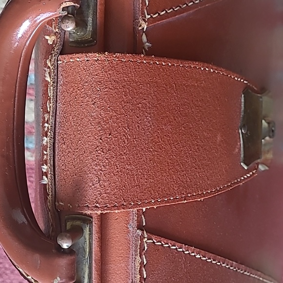 VINTAGE SPLIT COWHIDE LEATHER BRIEFCASE BAG - Picture 4 of 16